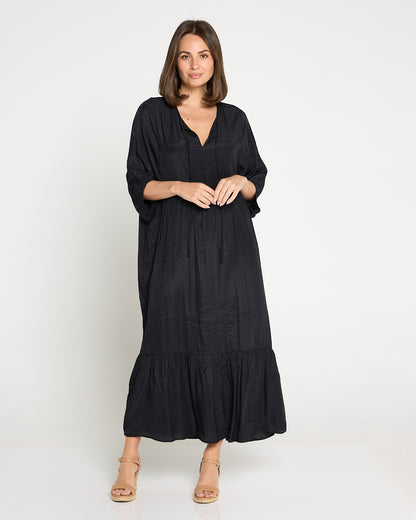 Kinsley Cotton Blend Dress - Black