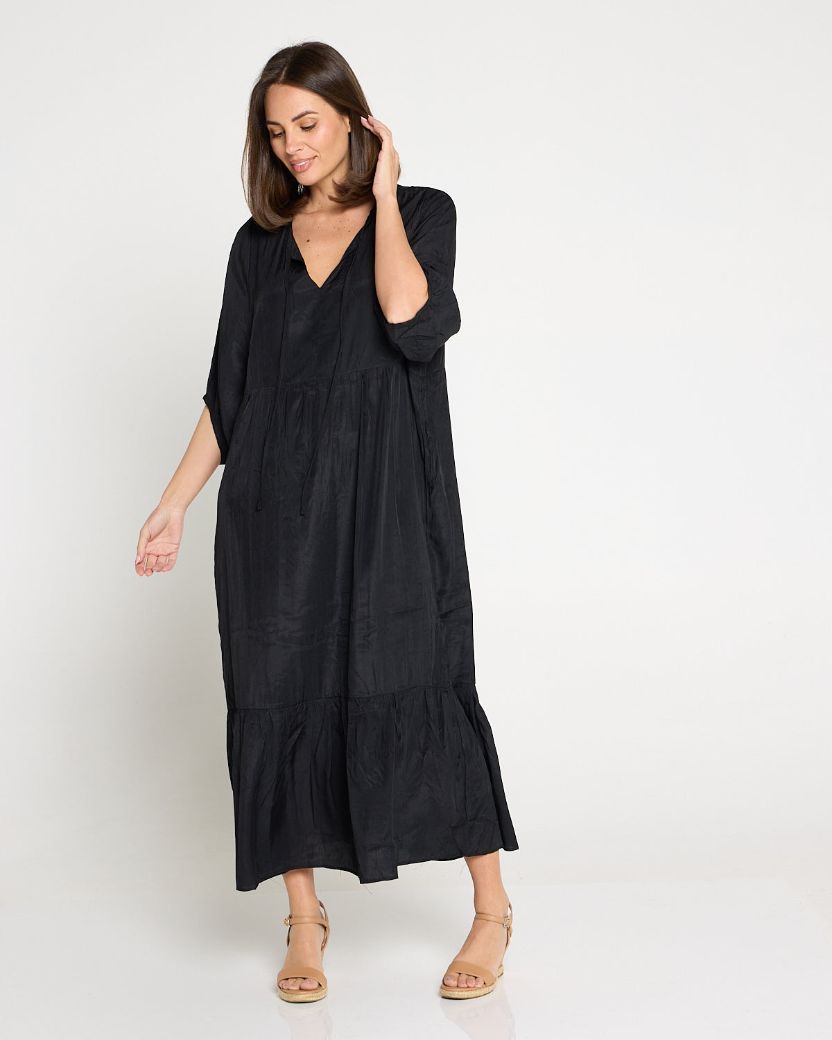 Kinsley Cotton Blend Dress - Black