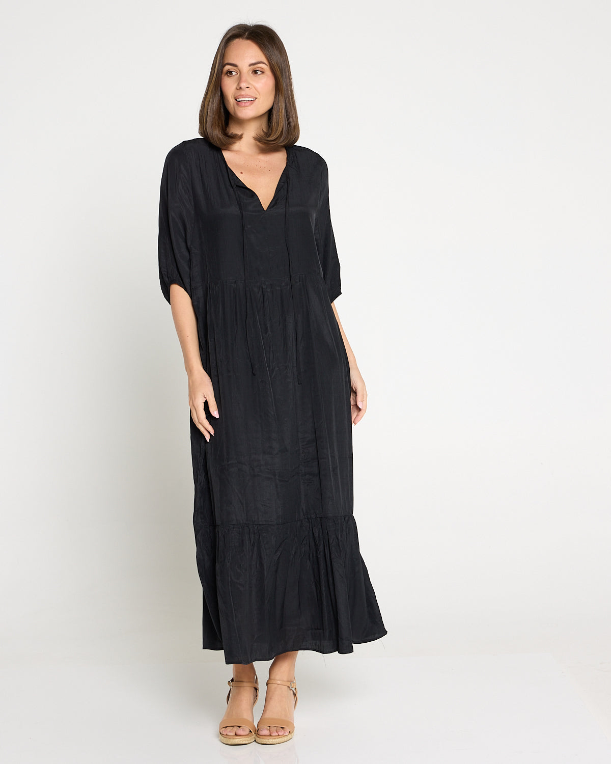 Kinsley Cotton Blend Dress - Black