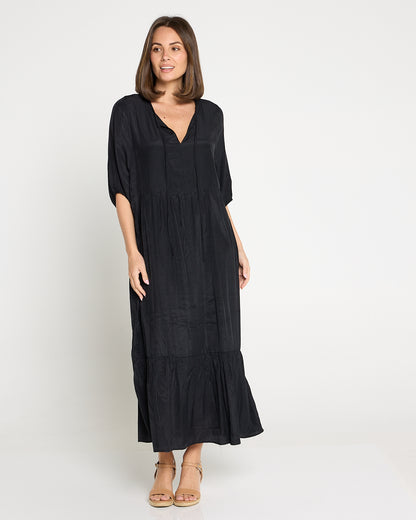 Kinsley Cotton Blend Dress - Black