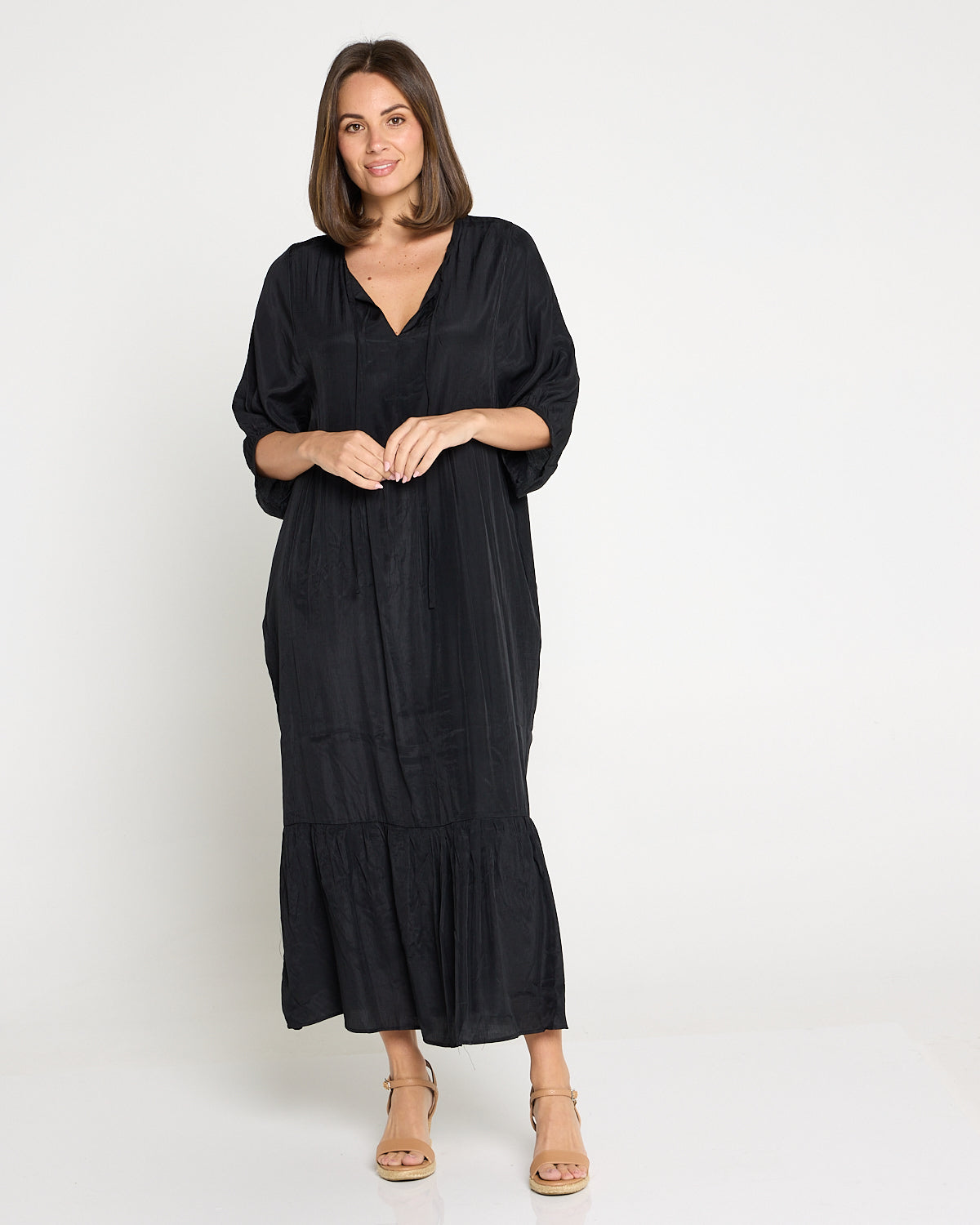 Kinsley Cotton Blend Dress - Black