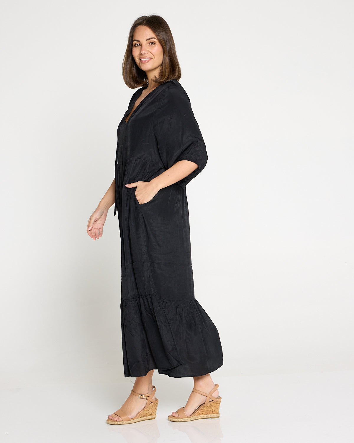 Kinsley Cotton Blend Dress - Black