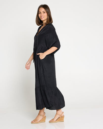 Kinsley Cotton Blend Dress - Black