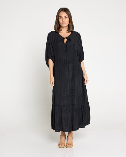 Kinsley Cotton Blend Dress - Black