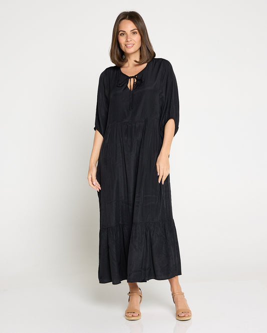 Kinsley Cotton Blend Dress - Black