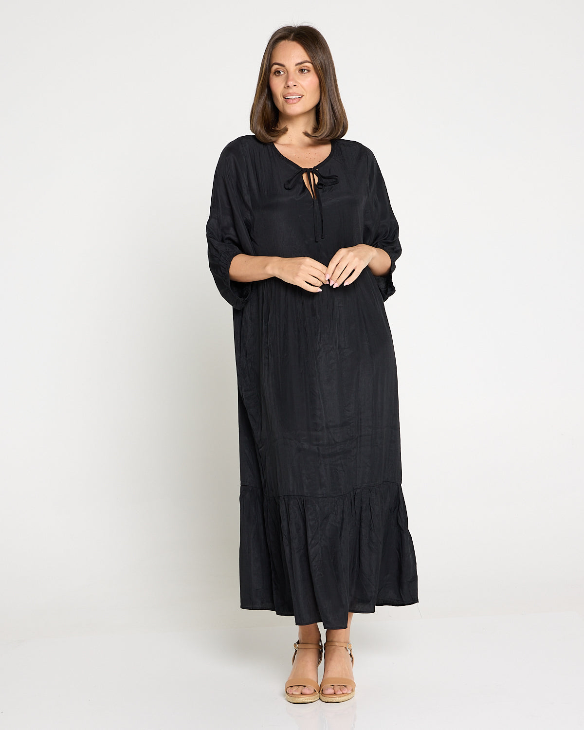 Kinsley Cotton Blend Dress - Black