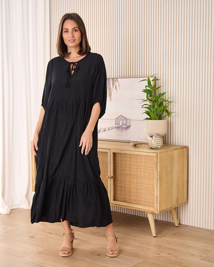 Kinsley Cotton Blend Dress - Black