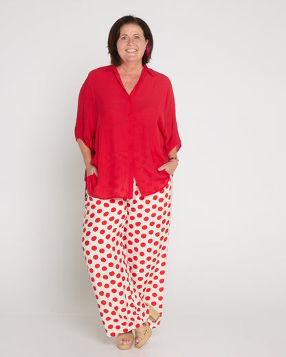 Demi Wide Leg Pants - Red Spot