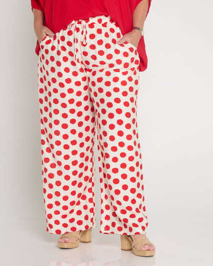 Demi Wide Leg Pants - Red Spot