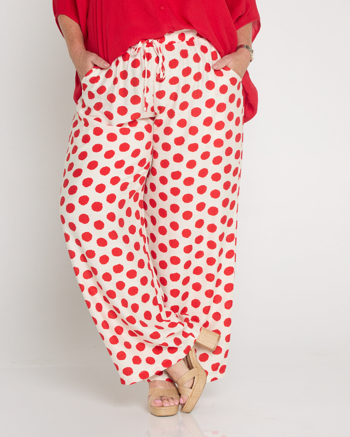 Demi Wide Leg Pants - Red Spot