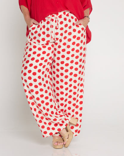 Demi Wide Leg Pants - Red Spot