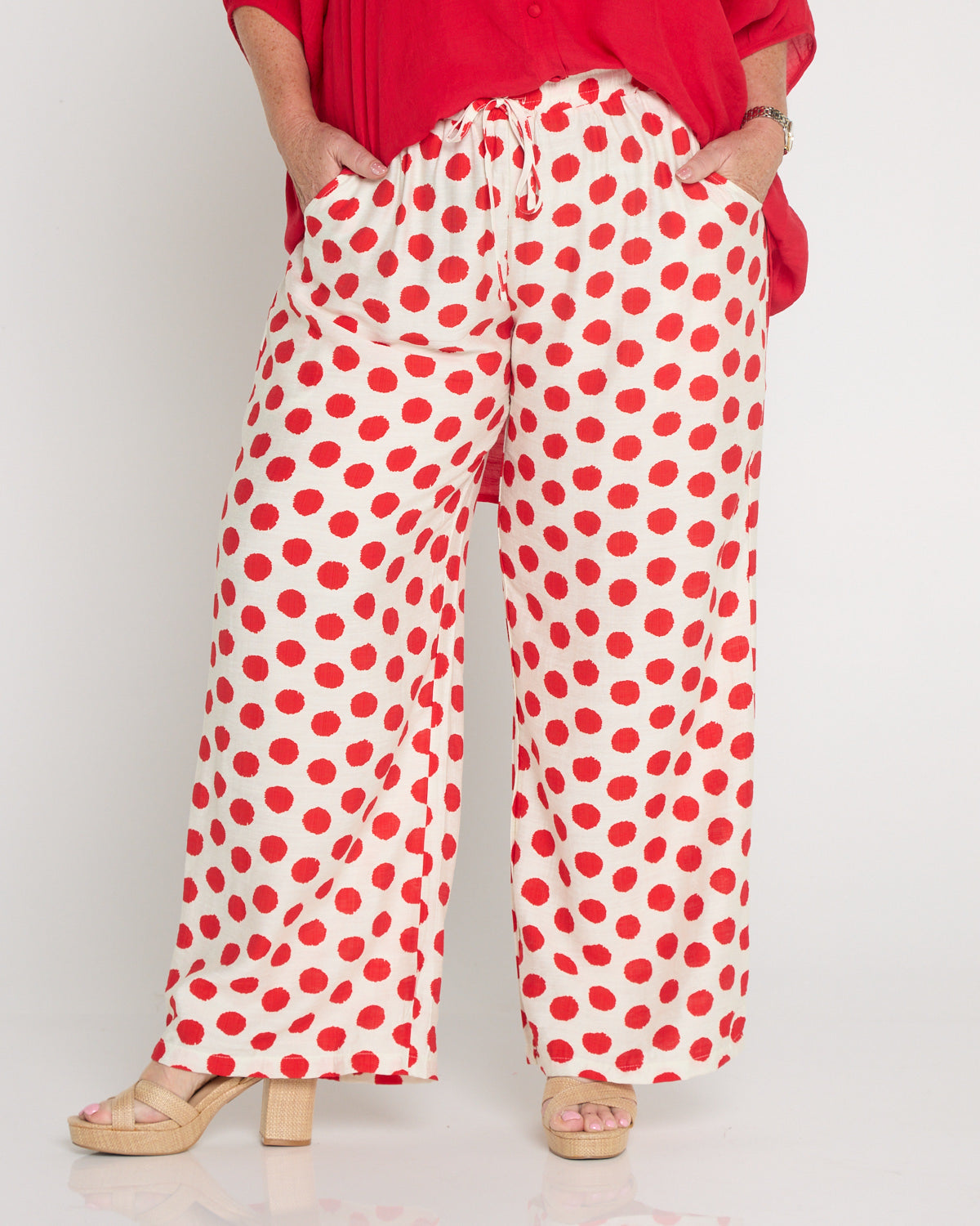 Demi Wide Leg Pants - Red Spot
