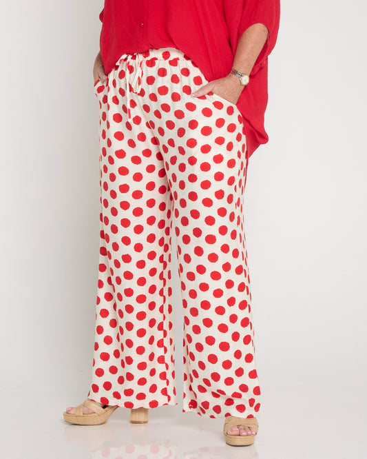 Demi Wide Leg Pants - Red Spot