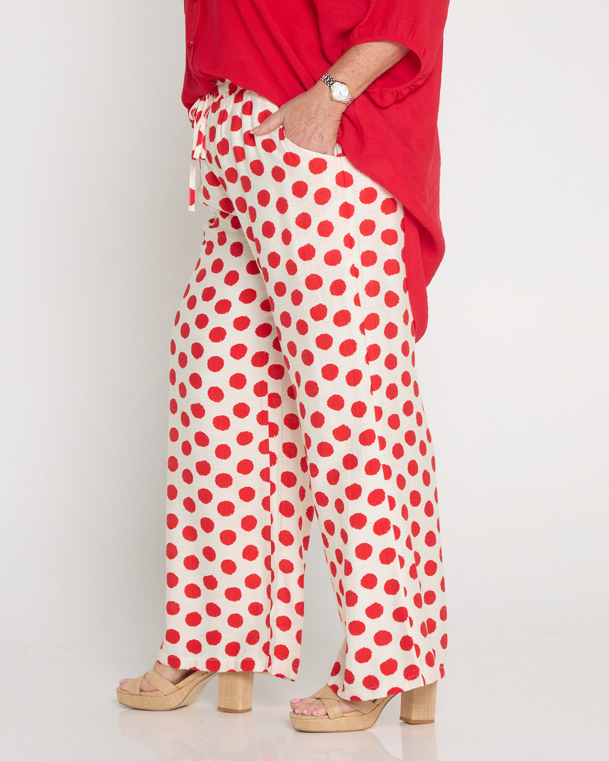 Demi Wide Leg Pants - Red Spot