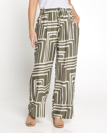 Kara Comfort Shirt & Demi Pants - Khaki Print