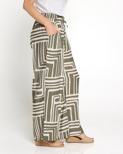 Kara Comfort Shirt & Demi Pants - Khaki Print