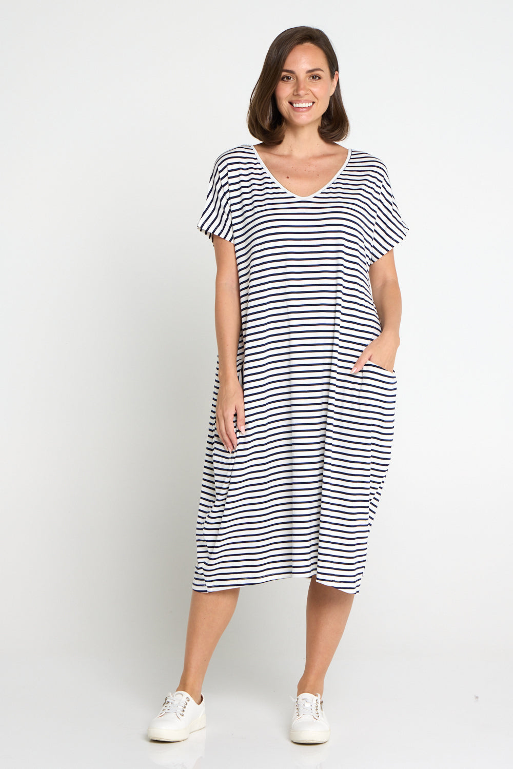 Biraro Dress - Navy Stripe