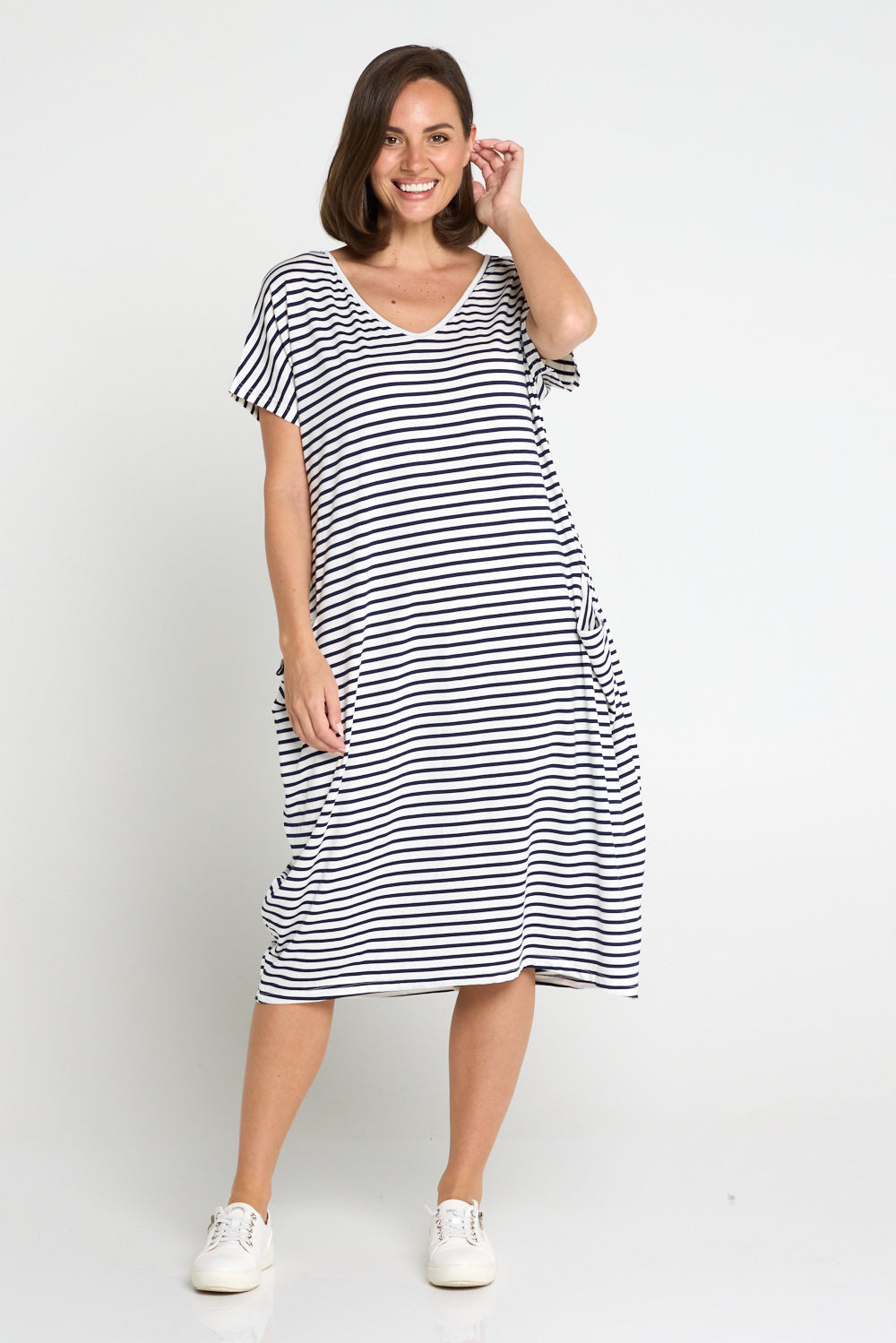 Biraro Dress - Navy Stripe