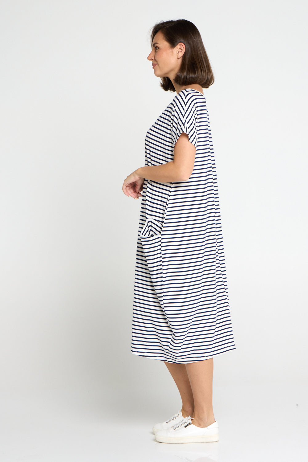 Biraro Dress - Navy Stripe