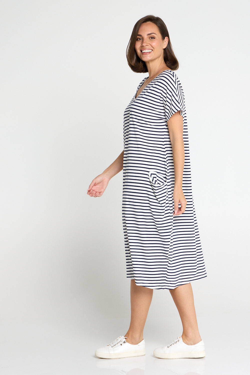 Biraro Dress - Navy Stripe