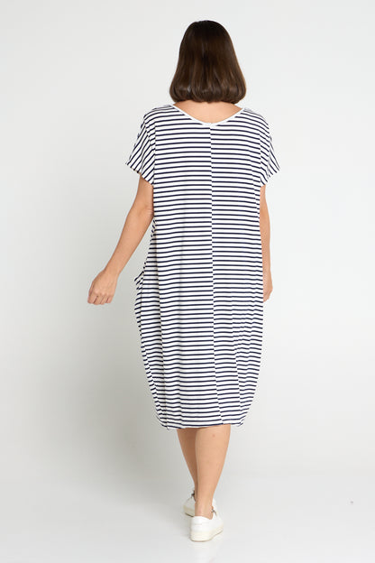 Biraro Dress - Navy Stripe