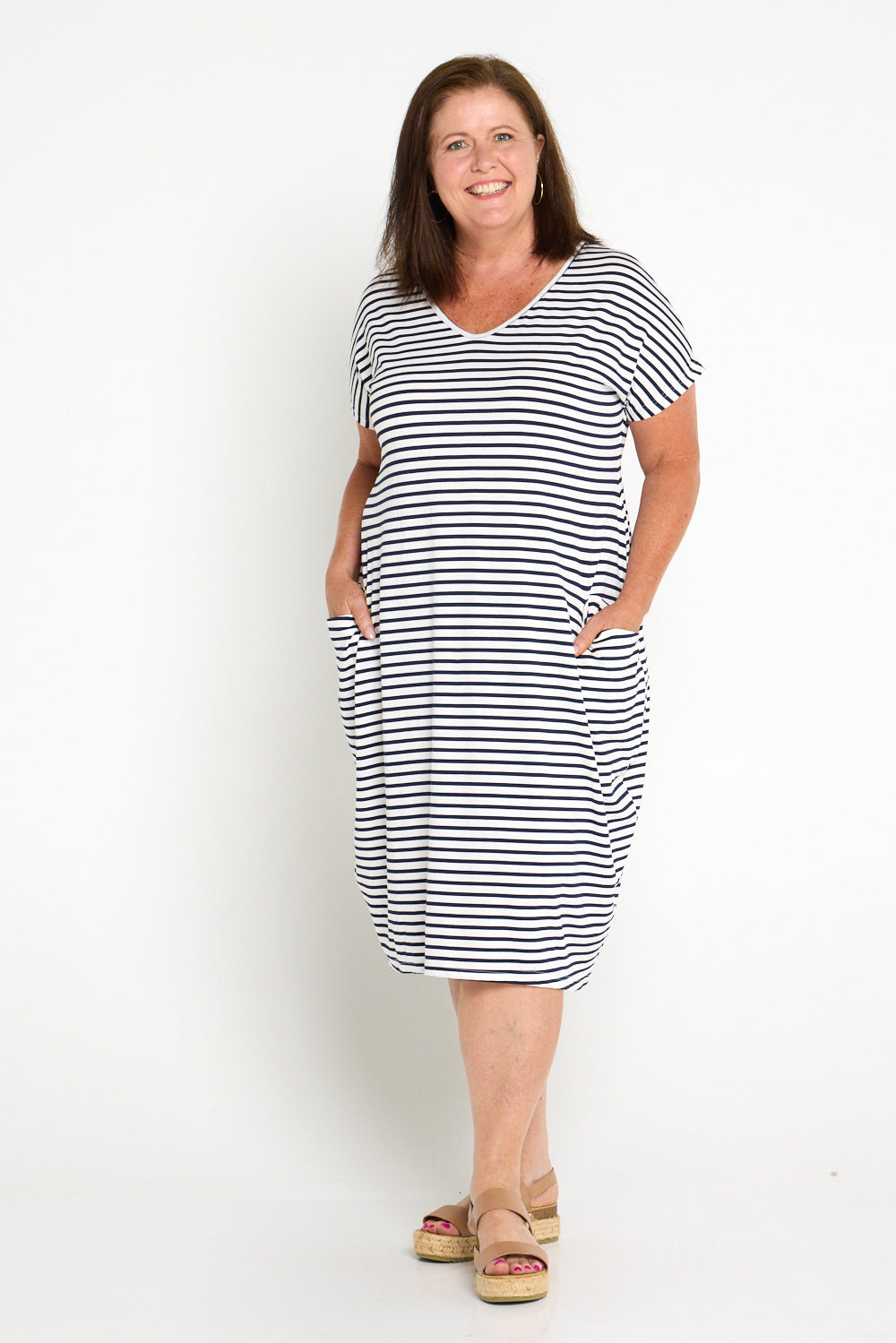 Biraro Dress - Navy Stripe