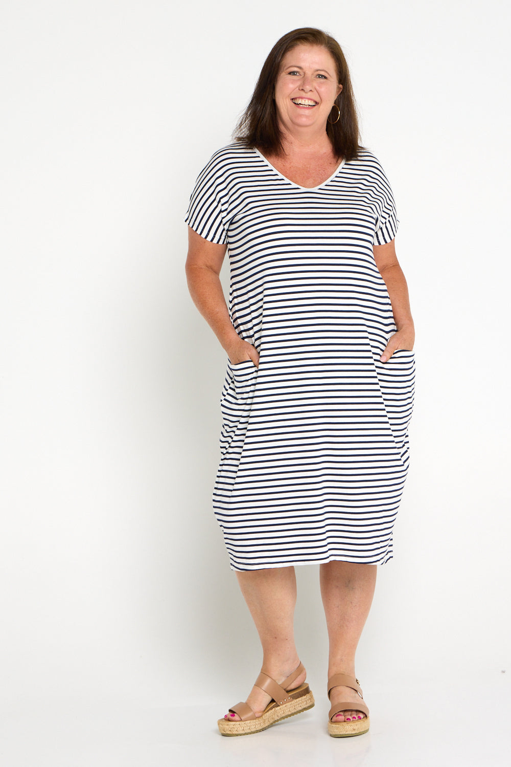 Biraro Dress - Navy Stripe