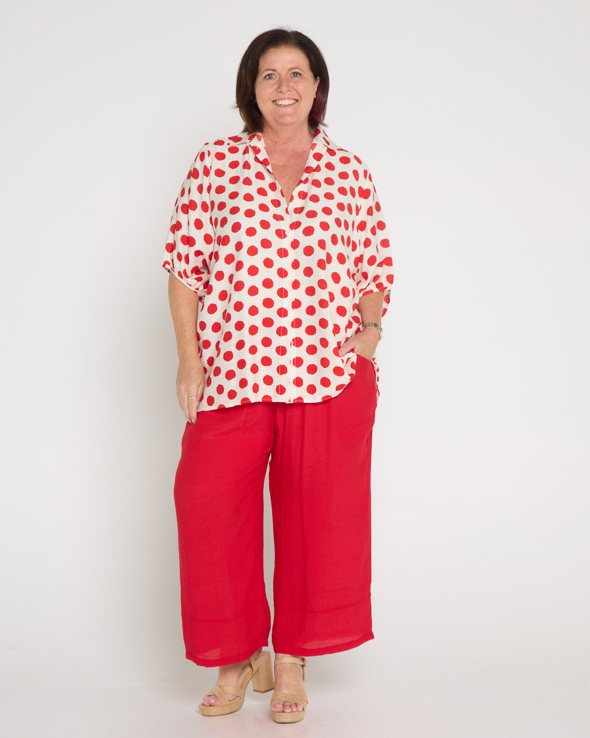 Kara Comfort Shirt - Red Spot