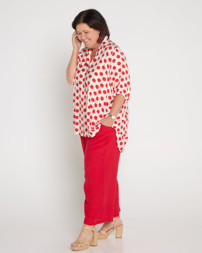 Kara Comfort Shirt - Red Spot