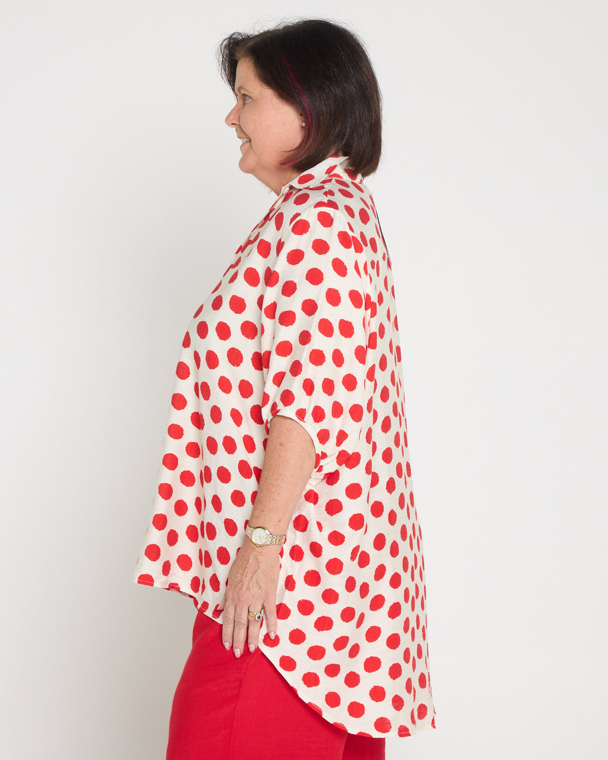 Kara Comfort Shirt - Red Spot