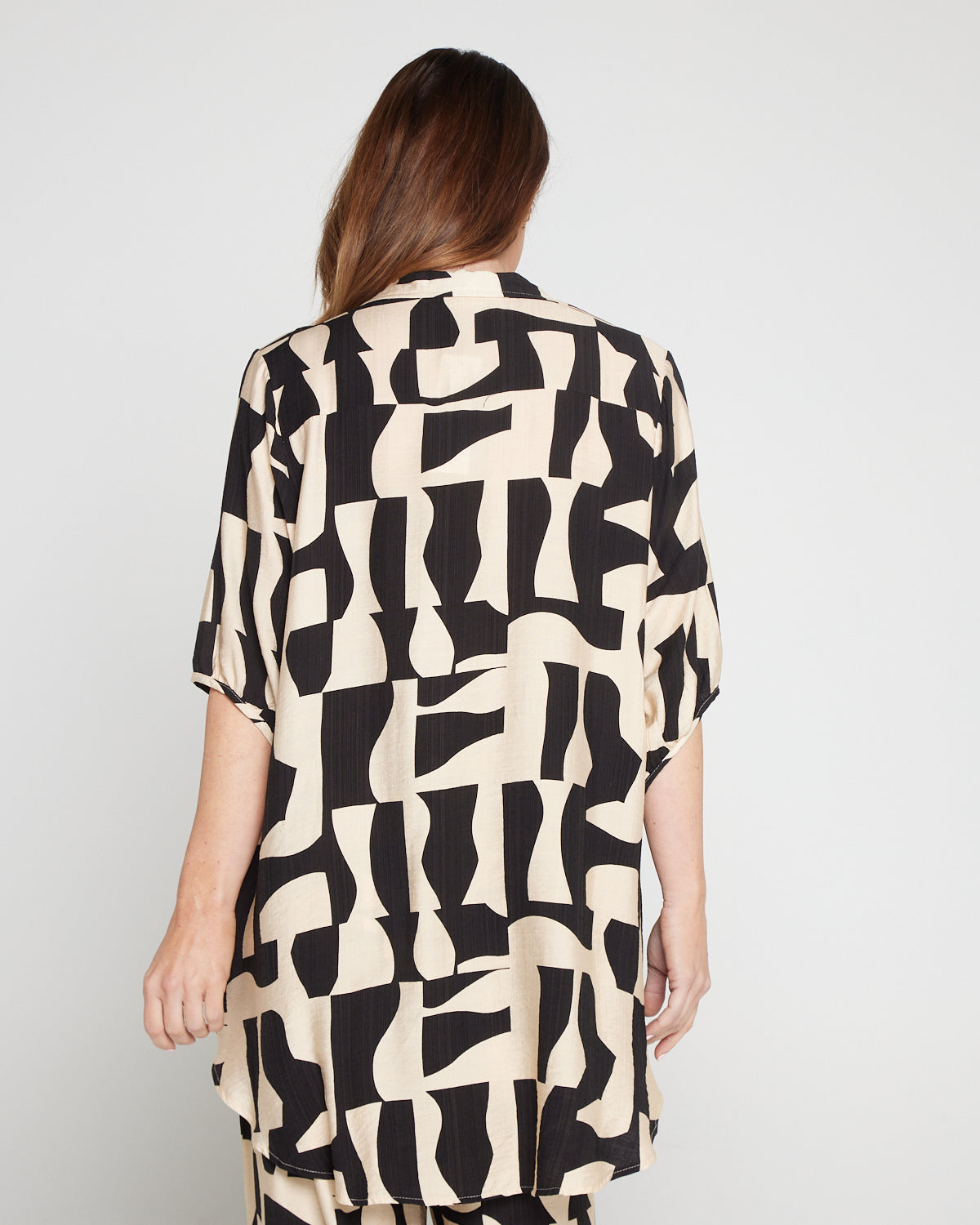 Kara Comfort Shirt & Demi Pants - Black/Cream Contemporary