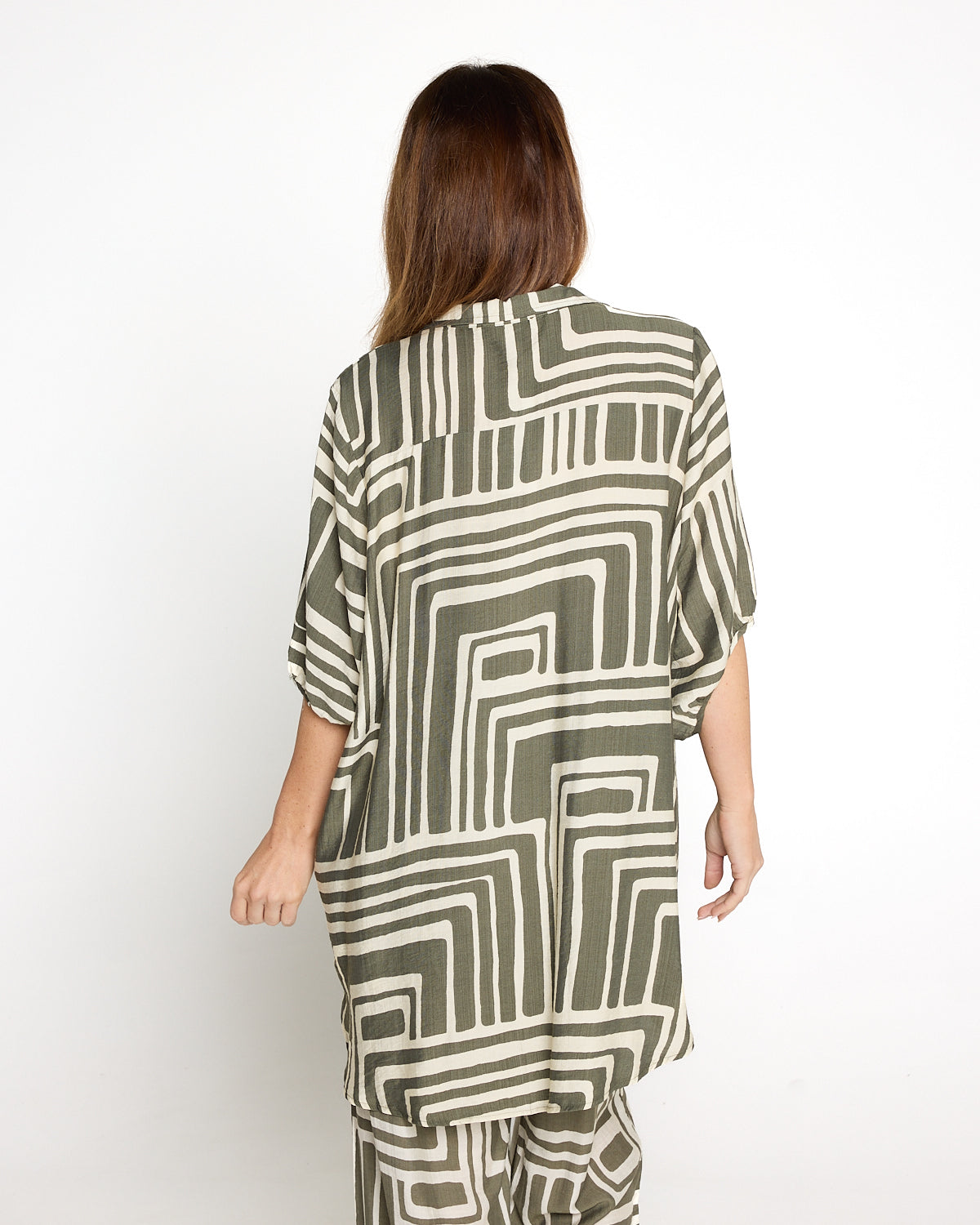 Kara Comfort Shirt - Khaki Print