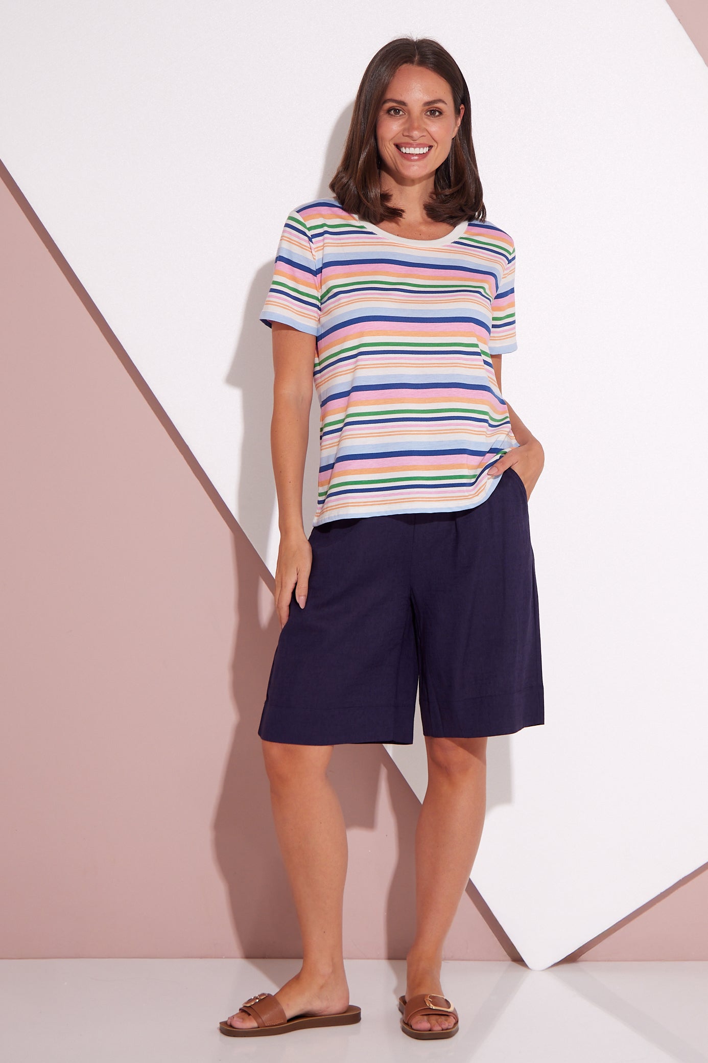 Sorbet Tee - Multi Stripe