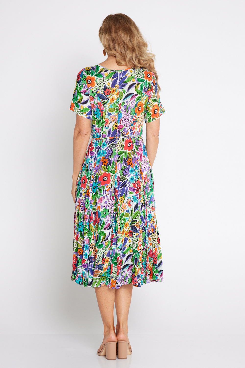 Short Sleeve Godet Dress - Welwyn Floral