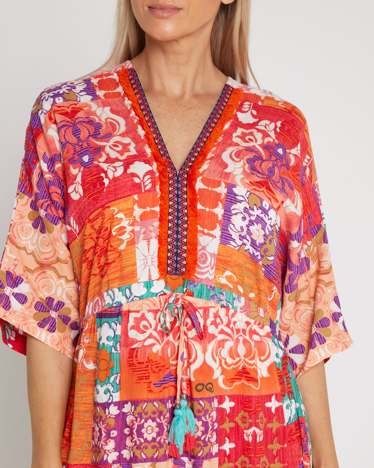 Araya Dress V Maxi - Sunset Patchwork