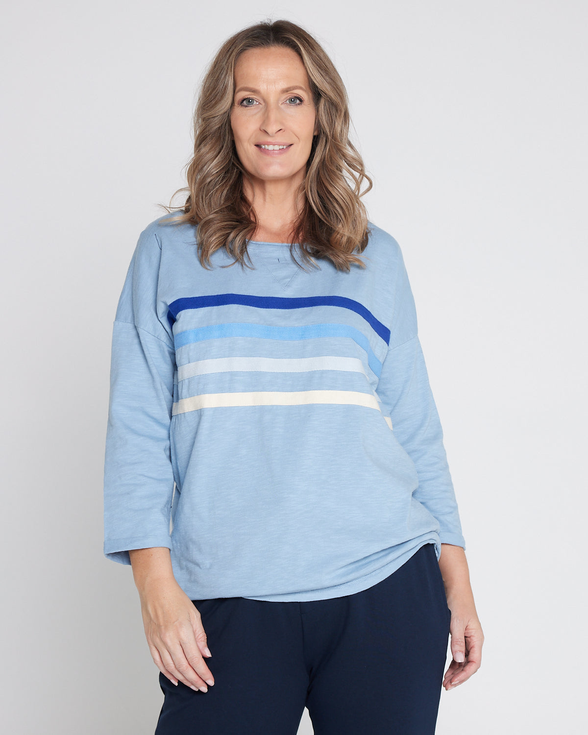 Outlook Cotton Sweater - Steel Blue