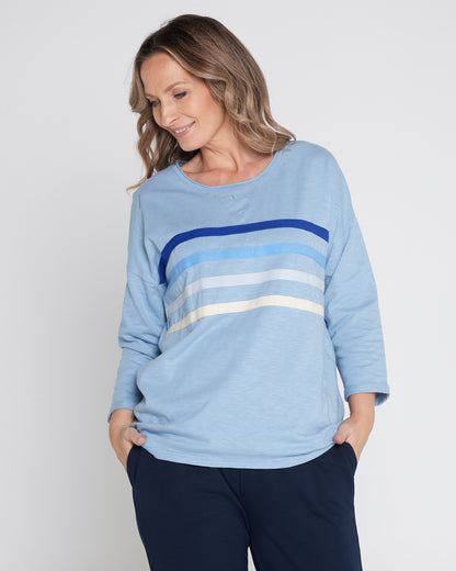 Outlook Cotton Sweater - Steel Blue