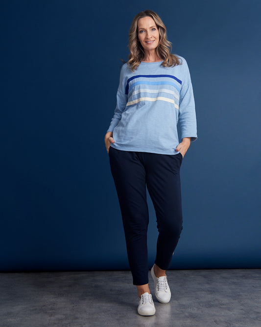 Outlook Cotton Sweater - Steel Blue