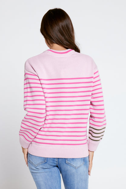 Penny Cotton Knit - Pink Stripe