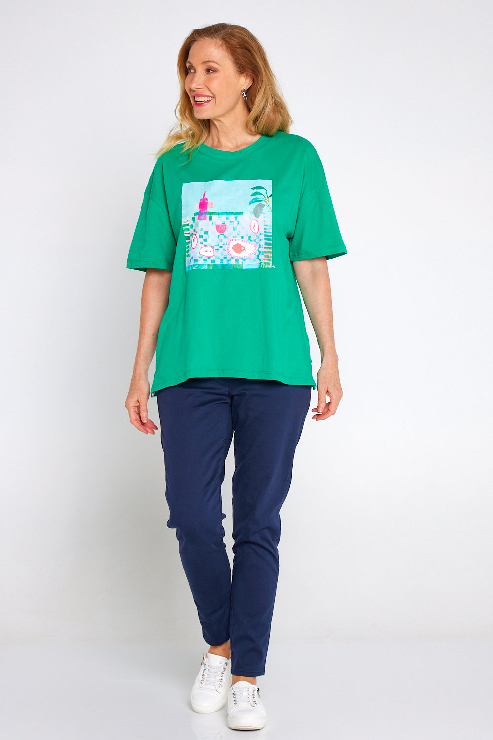 Island In The Sun Cotton Tee - Goodness Green