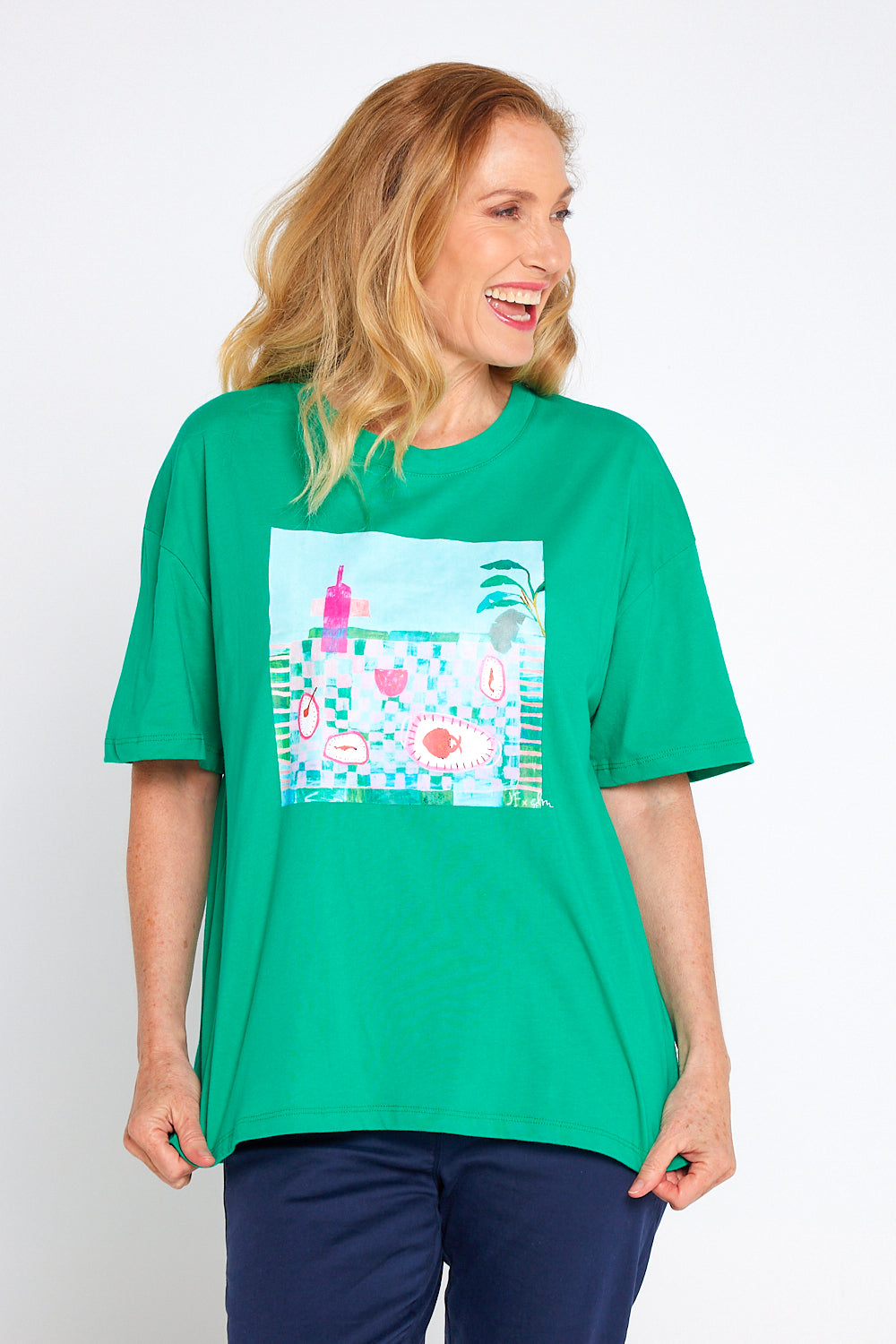 Island In The Sun Cotton Tee - Goodness Green
