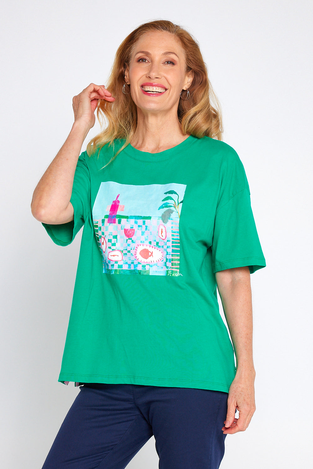 Island In The Sun Cotton Tee - Goodness Green