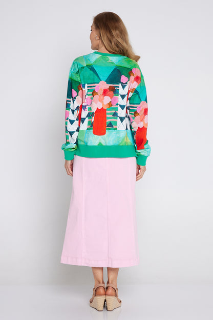 Florence Button Thru Skirt - Splendid Pink