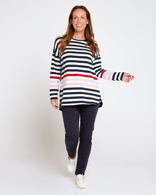 Retreat Long Sleeve Tee - Multi Stripe