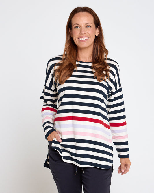 Retreat Long Sleeve Tee - Multi Stripe