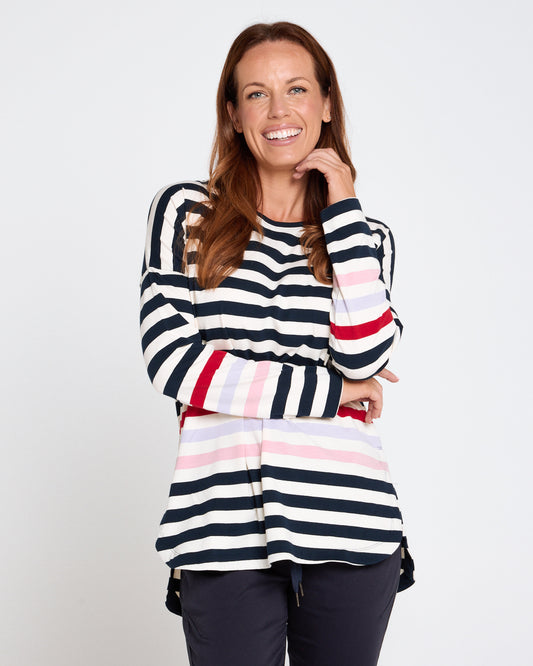 Retreat Long Sleeve Tee - Multi Stripe