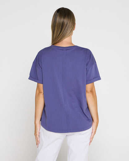 Tropical Nights Tee - Vintage Violet Blue