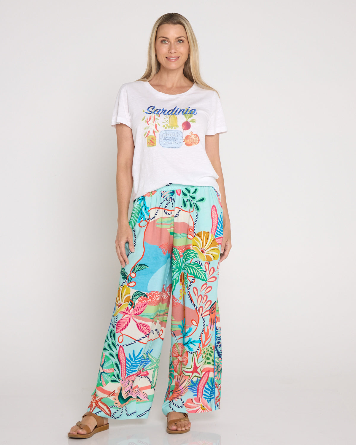 Rio Reef Pant - Tropical Beach Print