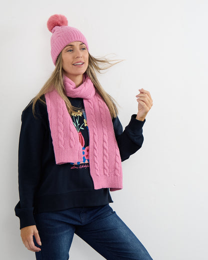 Ashland Scarf & Beanie Set - Pink