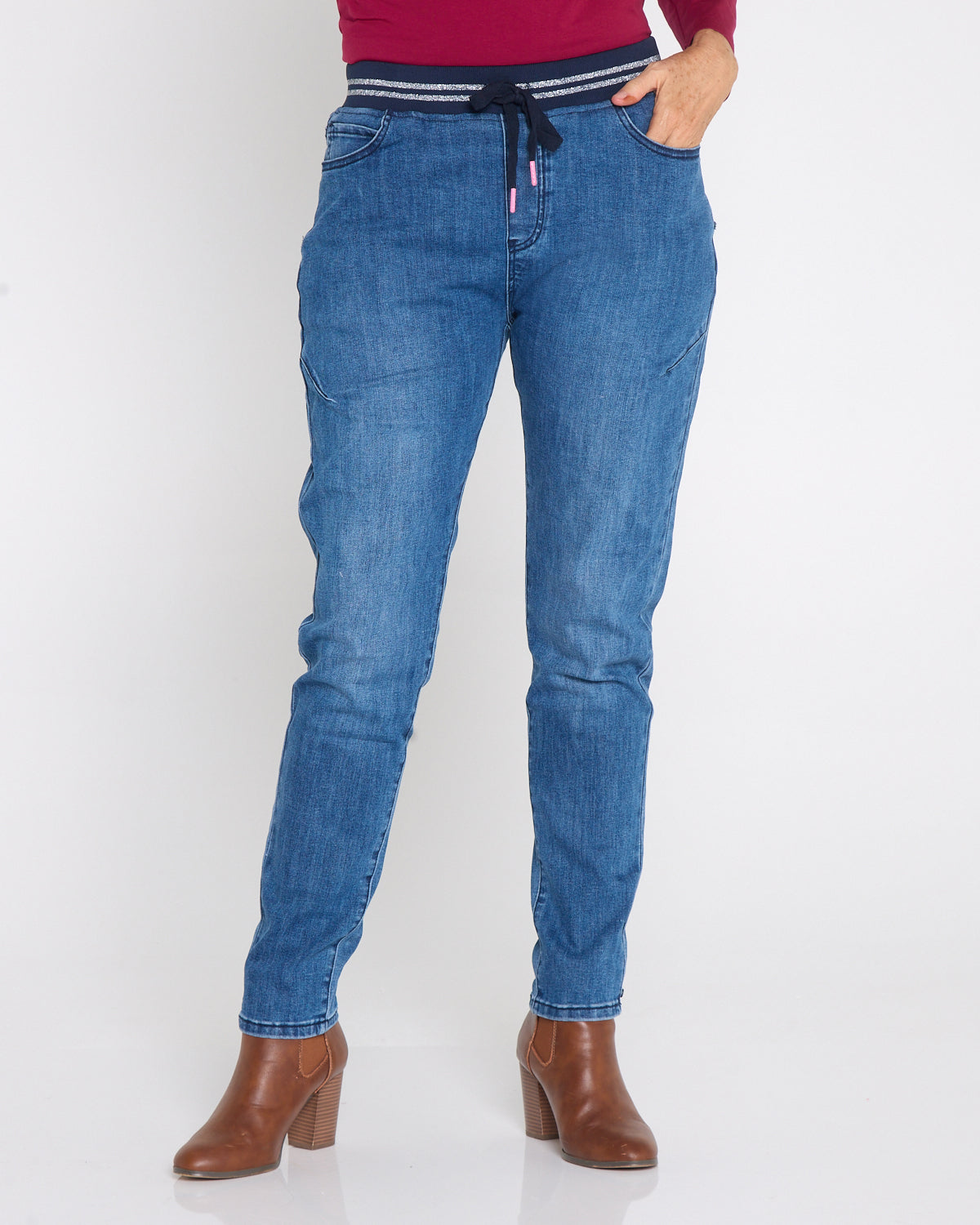 Melody Denim Jogger Jeans - Dusty Blue